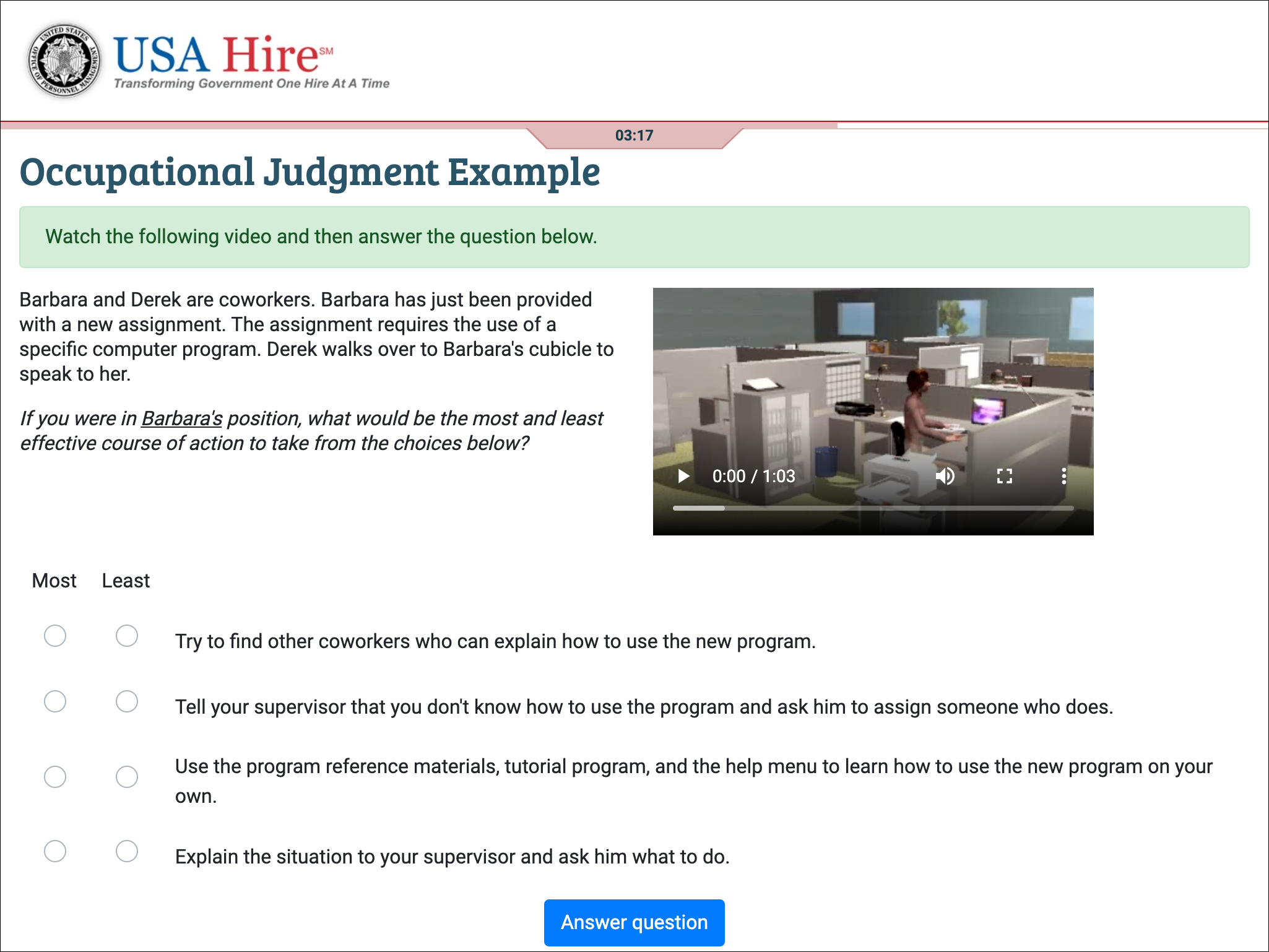 Sample Item - Judgment