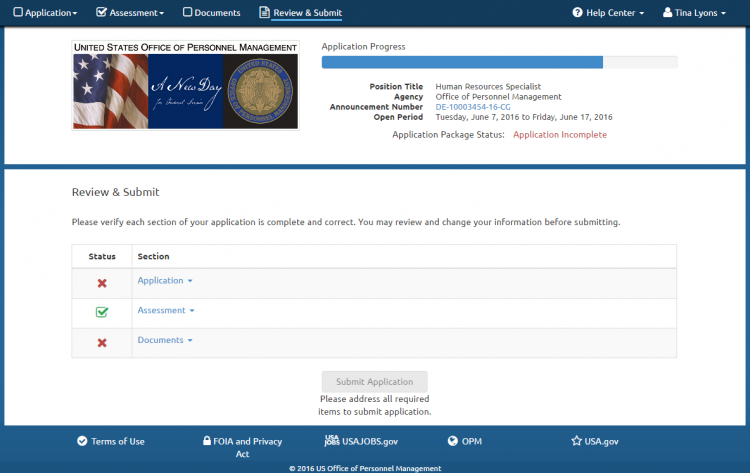 review and submit
