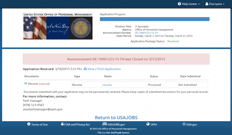 Status page