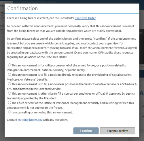 Announcement Confirmation Modal