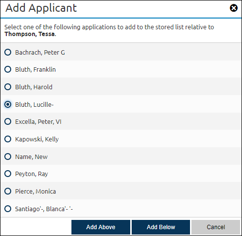 Add applicant option