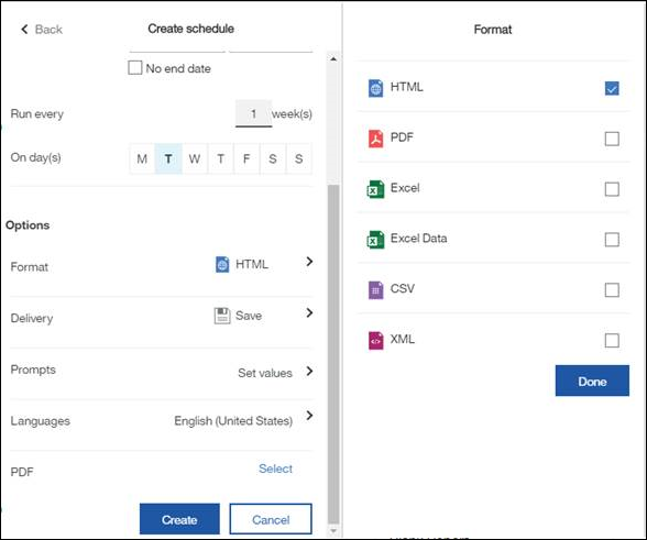 Scheduling a report