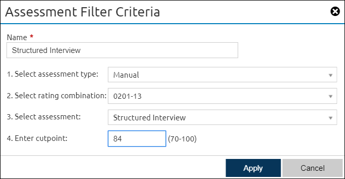 Assessment Filter