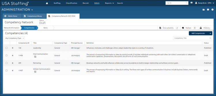 Import to Competency Library