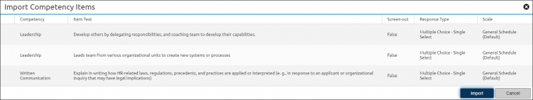 Import to Competency Library