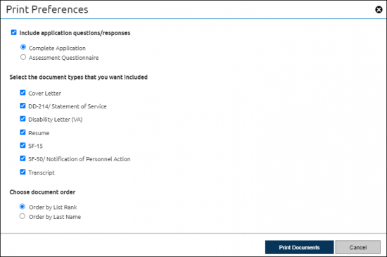 Print applications pop up