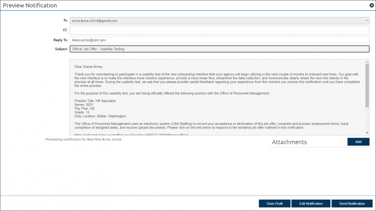 New Hire Notification