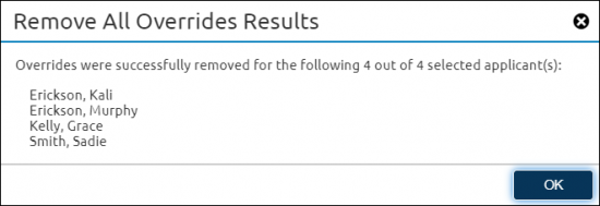 Mass override