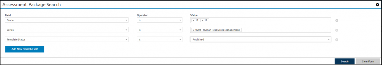 Add Assessment Package Template