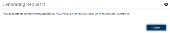 Generating request confirmation pop-up