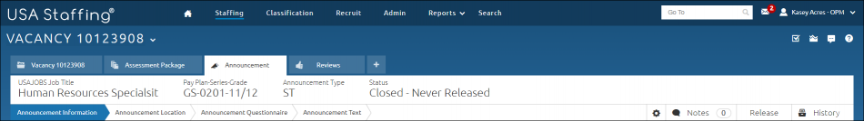 Announcement Tab_Announcement Information Page