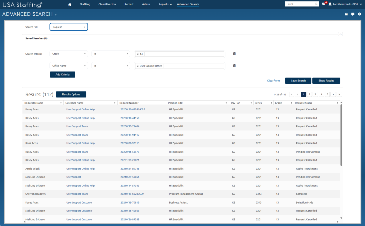 Search criteria