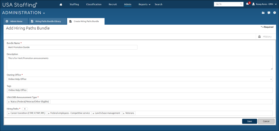 Create Hiring Paths Bundles