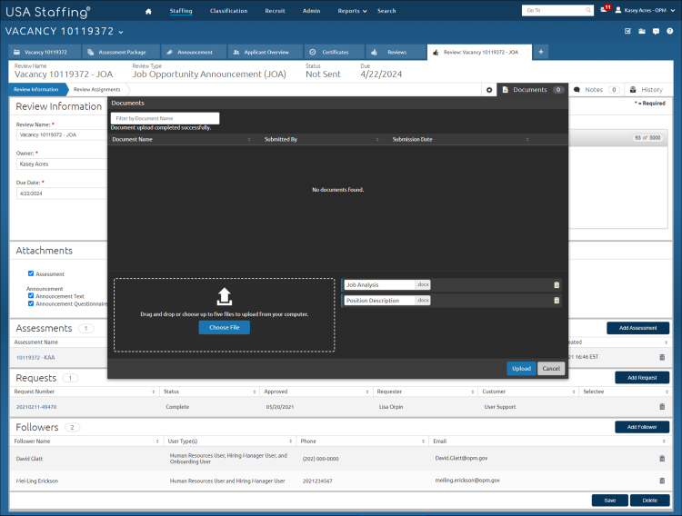 Upload doc to review