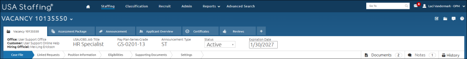 Vacancy Tab_Case File Page