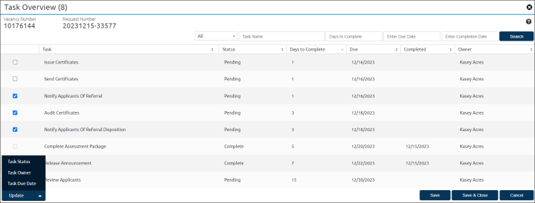 Request overview