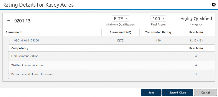 Applicant override an applicant rating