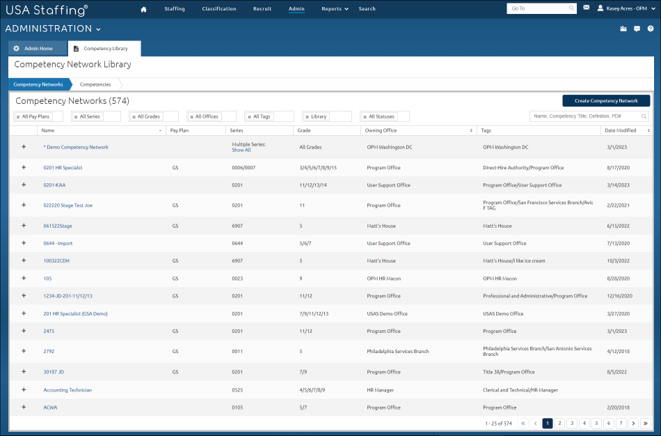 Manage competency library