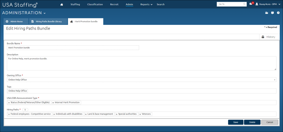 Edit Hiring Paths Bundles